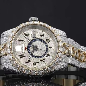 Edición limitada de alta calidad, esfera árabe de dos tonos, reloj de diamante de moissanita helado, movimiento automático, pantalla analógica, Sub único - Product Image 1