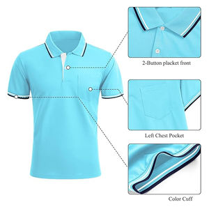 Manga corta informal de verano para hombre para camisas Tela de punto transpirable Diseño bordado de alta calidad - Product Image 4