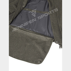 Veste de chasse d'hiver unisexe 100% laine, épaisse, pour l'extérieur, avec plusieurs poches, respirante, fermeture éclair - Product Image 5