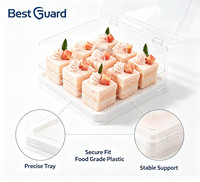 Emballage en blister jetable recyclable personnalisé, conteneur transparent en forme de coquille pour l'emballage alimentaire, cupcakes, gâteaux, desserts avec couvercle