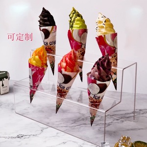 Exhibidor de Conos de Helado Acrílico Moderno, Soporte Multi-Posición Elegante para Heladerías y Cafeterías, Organizador de Conos - Product Image 1