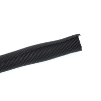 Tubo de protección de cable aislado elástico de cierre automático ondulado negro Manga de Correa tubular de envoltura trenzada sostenible