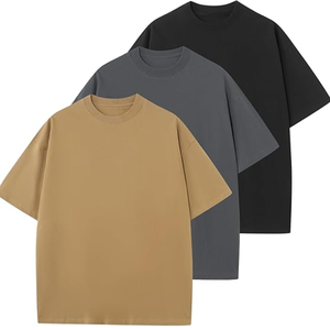 เสื้อยืดผู้ชายทรงโอเวอร์ไซส์ ผ้าคอตตอน 100% คุณภาพสูง เนื้อหนา ระบายอากาศดี ไม่เป็นขุย แบบเรียบ สไตล์ฮิปฮอป น้ำหนัก 180 กรัม - Product Image 1