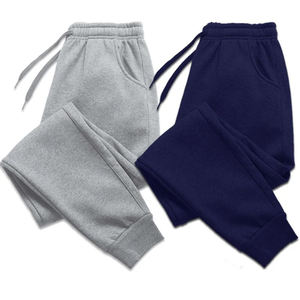 Pantalons en coton pour hommes Mode Pantalons de survêtement pour hommes Couleurs unies Pantalons avec poches Fitness Joggers Bleu - Product Image 5