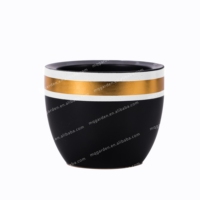 Pot Bunga Keramik Gaya Nordik Mini Modern untuk Tanaman Sukulen/Kaktus dengan Dudukan Logam/Piring Bambu/Kaki Kayu 7.8*7.8*6.5