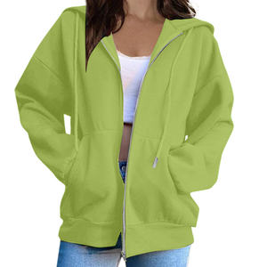 เสื้อฮู้ดดี้ผู้หญิงแบบไหล่ตก ผ้าฝ้ายฟลีซ 100% แห้งเร็ว ระบายอากาศได้ดี แขนยาว สีพื้น สำหรับฤดูหนาว - Product Image 5