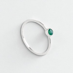 แหวนพลอยนิลสีเขียวเงิน925ขนาด4มม. แหวนอัญมณีเครื่องประดับทำด้วยมือแหวนชุบทองแบบเรียบตามสั่ง - Product Image 3