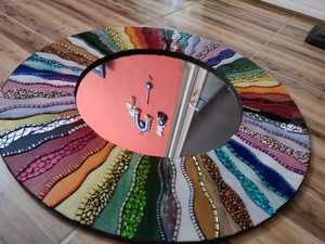 Détail de mosaïque coloré Miroir de mosaïque fait à la main Wallart - Product Image 2