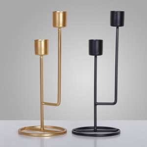 Modern Nordic Metal <b>Taper</b> <b>Candle</b> Holder Gold Black Iron Candelabra for Wedding Centerpiece Home Table Decor Luxury <b>Candle</b> Stick - Product Image 1