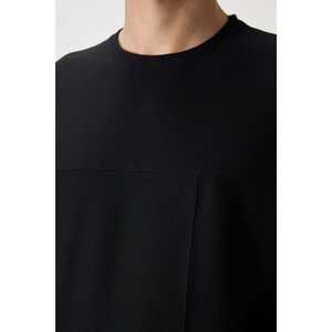 Camiseta Básica Extra Grande para Hombre, Textura Waffle Interlock, Color Negro-88380, 100% Algodón - Product Image 4