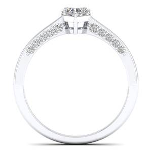 Anillo Solitario de Diamante Cultivado en Laboratorio de 0.7 Quilates, Corte Corazón, Oro Blanco de 14K, Diseño Clásico, Joyería Fina de Compromiso, Personalizable REYES - Product Image 4