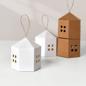 Scatola Regalo a Forma di Borsa Minimalista Monocolore con Sei Scomparti Traforati in Carta Effetto Pelle Bovina - Product Image 5