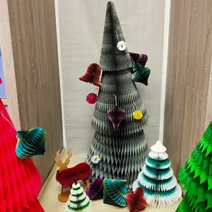 Árbol de Papel con Diseño de Panal Grande para Decoraciones Navideñas - Product Image 6