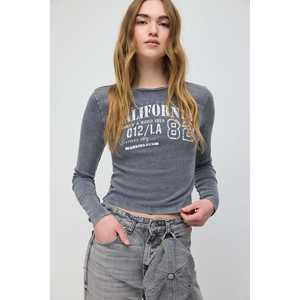 Camiseta Casual de Manga Larga con Lavado Ácido 100% Algodón - Product Image 1