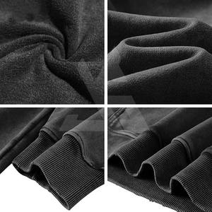 เสื้อฮู้ดซิปผู้ชายแบบขายส่ง ประดับด้วยคริสตัล ลวดลายซีดจางแบบฟอกกรด งานปักคุณภาพสูง แฟชั่นทันสมัย รับสั่งทำตามแบบ - Product Image 5