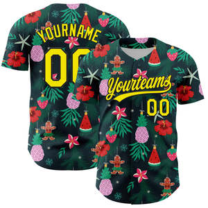 เสื้อเบสบอลคริสต์มาสแบบกำหนดเองพร้อมการพิมพ์แบบซับลิเมชันเต็มตัว - Product Image 6