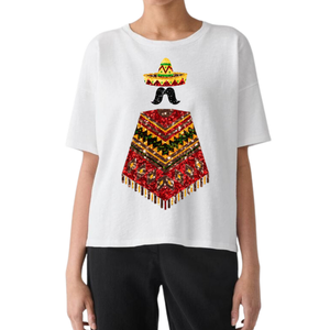 Cinco-de-Mayo เสื้อยืดคอกลมทรงหลวมทรงบ็อกซี่เข้ารูปผ้าฝ้ายนุ่มสบายๆฤดูร้อนเทศกาลปักลาย - Product Image 4