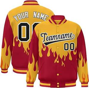 Custom High Street Varsity Jacket para los hombres de cuero genuino de lana PU Varsity Jacket Stand Collar Letterman Style - Product Image 6