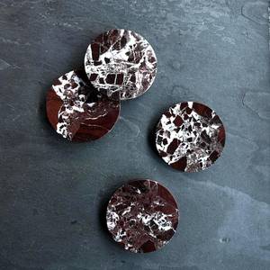 Posavasos de Mármol Rojo Cereza Rosso Levanto, Juego de Posavasos de Piedra Natural para Bebidas - Product Image 6