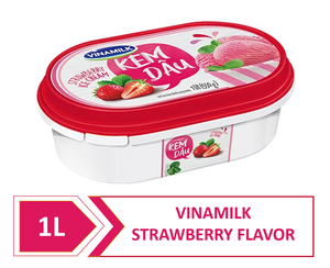 1L ไอศกรีมรสสตรอเบอร์รี่ยี่ห้อ Vinamilk ต่อกล่อง6กล่องต่อกล่อง GMP ISO HACCP halal ได้รับการรับรองรสชาติอร่อย
