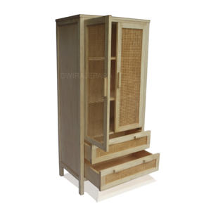 NATURAL <b>WOOD</b> and RATTAN <b>CABINET</b> - Product Image 2