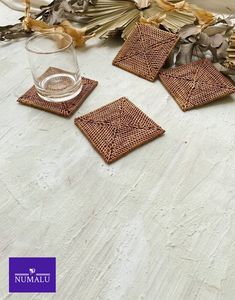 Ensemble de sous-verres en osier rotin Design moderne sous-verre en jute élégant pour la maison hôtel Table sous-verre en rotin haute qualité de vente - Product Image 6