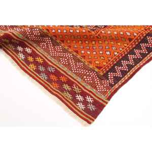 Grand tapis turc vintage de 5,6 x 7,7 pieds, tapis en laine à motifs floraux orange - Product Image 5