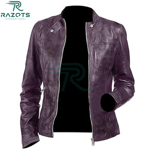 Chaqueta de Cuero de Oveja para Mujer, Diseño Personalizado, Talla Grande, Chaqueta de Motociclista Impermeable, Chaqueta de Invierno con Peluche, Ropa de Talla Grande - Product Image 3