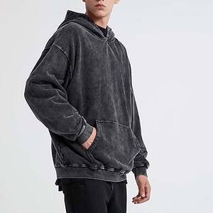 Sudaderas con capucha logotipo personalizado peso pesado Vintage lavado Sudadera con capucha para hombre de talla grande lavado ácido Sudadera con capucha 2026 nueva llegada sudadera para hombre - Product Image 2