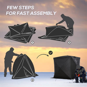 Lumina Engineered for the Elements Portable Folding Black Ice Fishing <b>Tent</b>-Waterproof & Eco-Friendly - Product Image 5
