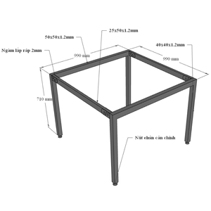 Uconcept HBUC056 100x100cm Minimalist Modern <b>Office</b> Furniture Plywood Conference <b>Table</b> Melamine Coating Iron Legs for Hotels - Product Image 5