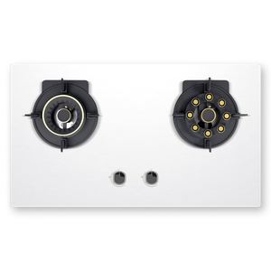 Table de cuisson à gaz encastrable double brûleur, flamme puissante, surface en verre, classe d'efficacité énergétique, gaz naturel domestique disponible - Product Image 2