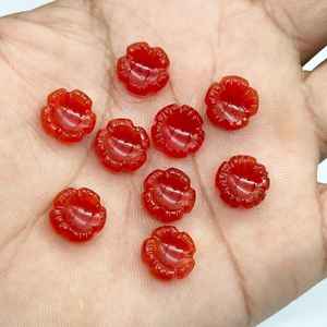 Perles de sculpture florale en cornaline naturelle, pierres précieuses en vrac de qualité, breloques 11 MM - Product Image 4