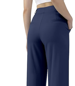 Pantalons de travail décontractés pour femmes, coupe large, droite, à enfiler, avec poches, nouvelle arrivée - Product Image 6