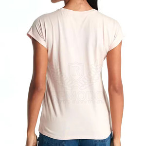 Camiseta Moderna para Mujer con Estampado Puff, 100% Algodón, Logotipo Personalizado Disponible, Transpirable, de Secado Rápido, Precio de Fábrica - Product Image 5