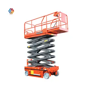 Plataforma de elevación autopropulsada de 6m, equipo de construcción, elevador de tijera hidráulica