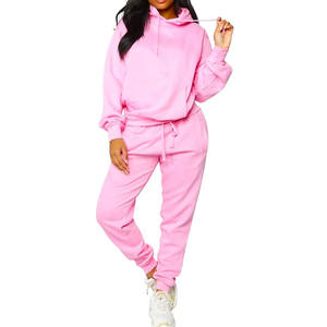 Nouveau femmes filles deux pièces ensemble décontracté polaire survêtements surdimensionné à capuche à manches longues sweats à capuche costume hiver solide Sport pantalon ensemble - Product Image 6