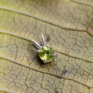 ชุดง่ามพลอยเพอริดอตทรงกลมเล็กสร้อยคอจี้เสน่ห์18นิ้วเครื่องประดับโซ่ละเอียดอ่อนเครื่องประดับสำหรับผู้หญิง - Product Image 5