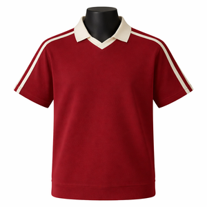 Camiseta Polo Roja Personalizada para Hombre, Cuello en Contraste, Ropa Deportiva Informal para Equipos, Fabricante Mayorista - Product Image 1