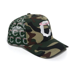 Gorra de camionero deportiva de 5 paneles de alta calidad, logotipo bordado personalizado, sombrero de malla de poliéster de camuflaje Vintage para hombres, franela, Terry Business - Product Image 4