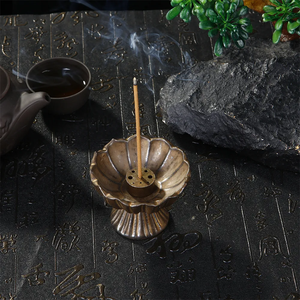 Soporte de incienso de incensario de aleación de Zinc más vendido con quemadores de soporte de Metal de loto para uso religioso al por mayor - Product Image 6