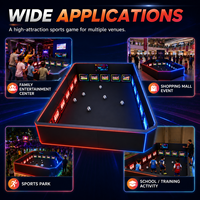Simulateur de jeu de football VR interactif mural commercial, contrôle par PC, matériau métallique, éclairage LED RGB pour le football en salle