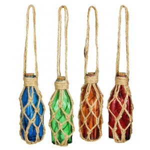 แจกันแก้วแขวนลายอาร์ตเดคโคขนาด12นิ้วพร้อมเชือกปอกระเจาของตกแต่งบ้านระเบียงสำหรับงานแต่งงาน - Product Image 2