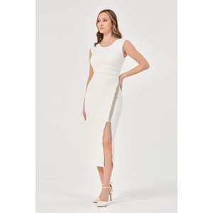 Haut pull-over décontracté pour femme DANS, couleur écru, chemisier confortable à manches longues pour tous les jours, tailles 38-42 - Product Image 2