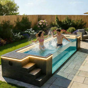 Piscina Elevada Familiar de 40 Pies con Cubierta de Vidrio para Jardín Trasero, Piscina Exterior Duradera de Fibra de Vidrio - Product Image 3