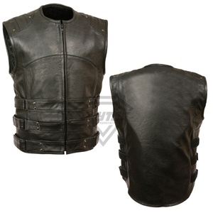 Chaleco de Cuero para Motocicleta de Alta Calidad al por Mayor, Prenda Exterior Transpirable sin Mangas, Chaleco de Cuero para Hombre con Múltiples Bolsillos, Venta al por Mayor, OEM - Product Image 3