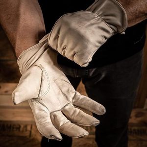 Venta al por mayor de grado AB Industrial hombres vaca oveja piel de cabra larga suave piel de cabra cuero Tig soldador Weldas soldadura jardín guantes de trabajo - Product Image 5