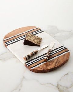 Antik sıcak mermer eklenmiş akasya ahşap kesme tahtası ekmek et peynir deli kurulu Charcuterie kesme tahtası ile blokları kolu - Product Image 5