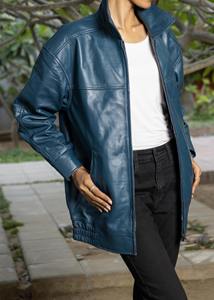 แจ็คเก็ตหนังแท้สำหรับนักขี่จักรยานลำลองและมีสไตล์ใหม่สำหรับผู้หญิงผ้าใบระบายอากาศพิมพ์ลายดิบในบรรจุภัณฑ์พรีเมี่ยม - Product Image 3