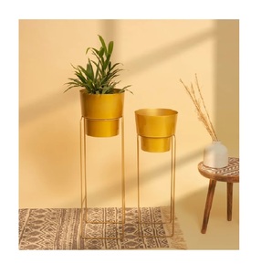 Vente chaude 3 pièces en aluminium naturel rond pot de plante jardinière de jardin ensemble au taux de gros pour la maison hôtel - Product Image 4